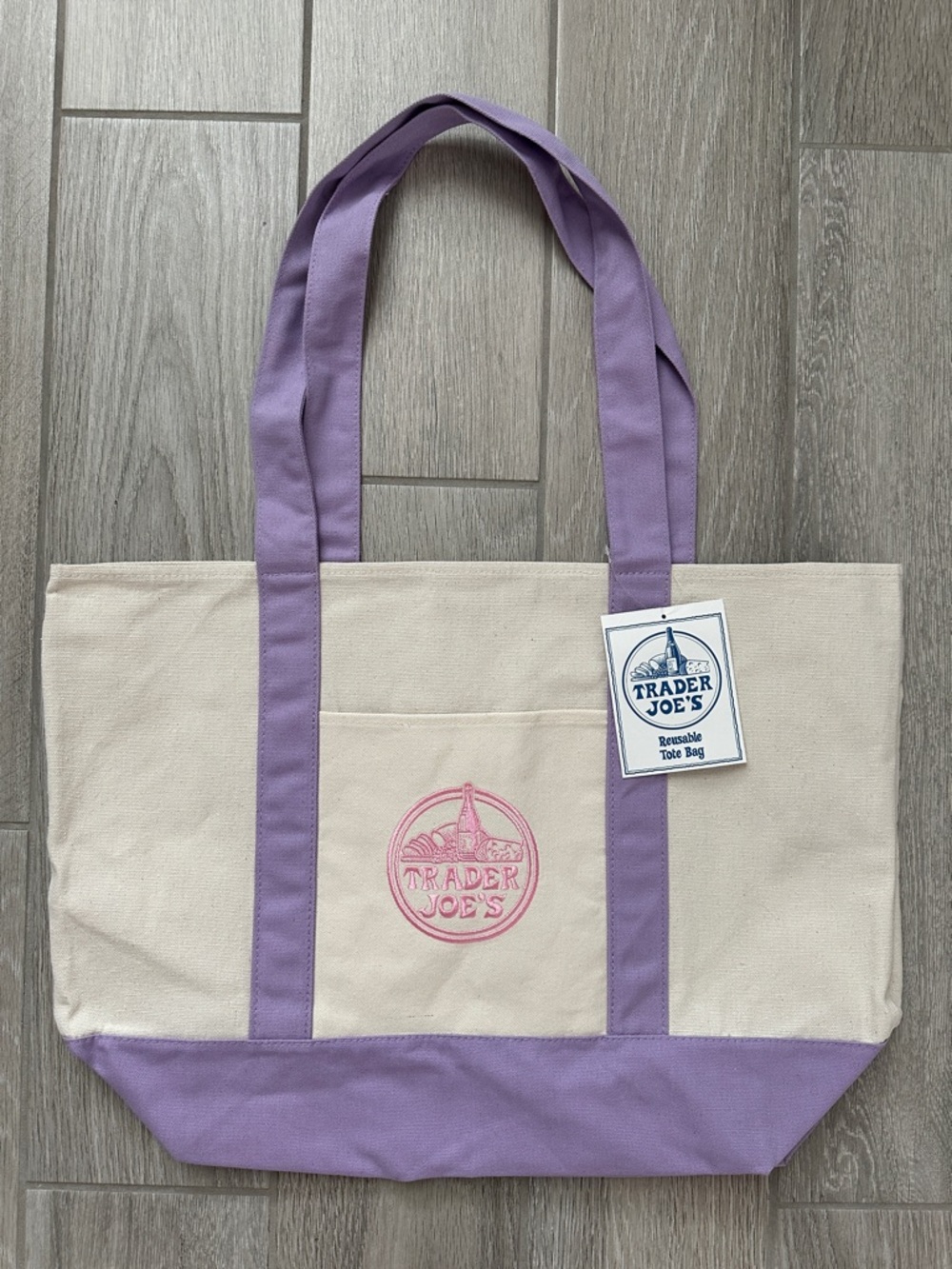 Trader Joe's Large Canvas Tote - Lavender